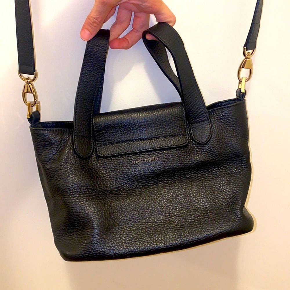 Meli Melo Thela Mini Black Crossbody Bag Purse Handbag Pebbled Leather - Picture 4 of 13